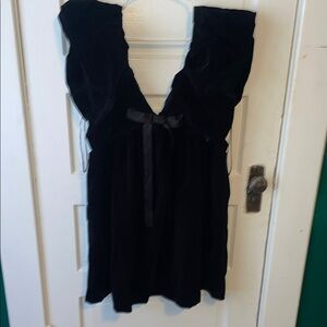 Anthropologie Endless Rose Black Velvet Dress